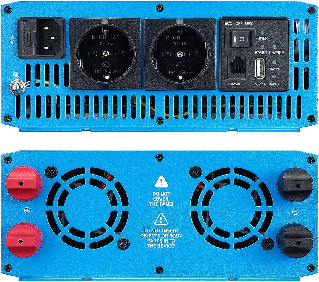 ECTIVE Reiner Sinus Wechselrichter CSI 20-2000W, 24V auf 230V, USB, USV Funktion, Überhitzungsschutz