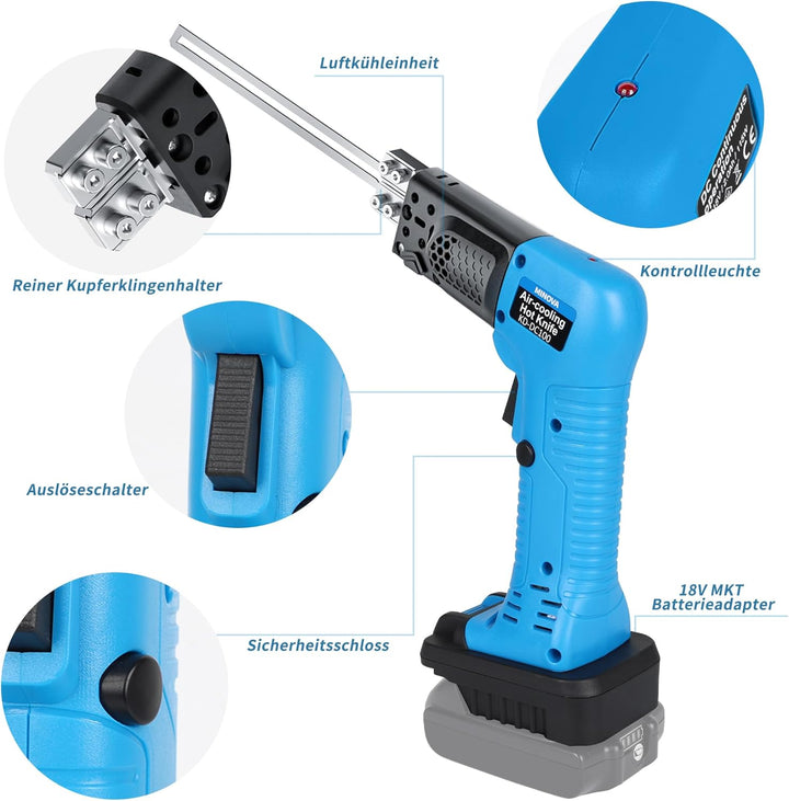 MINOVA Styroporschneider Styrocutter Pro Elektrischer Heissschneider für Stoffe und Seile inklusive