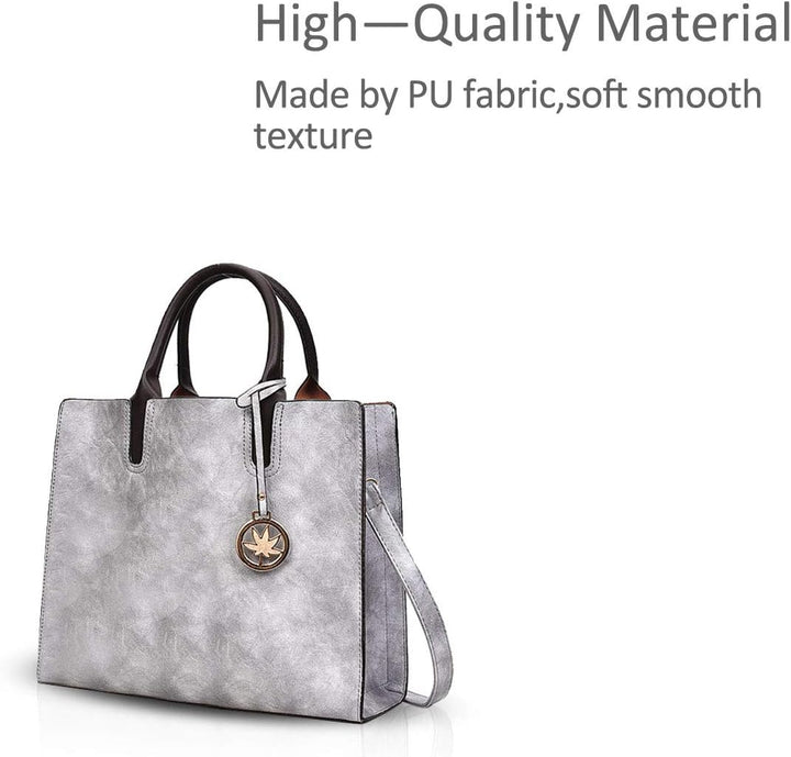 NICOLE & DORIS Damen handtaschen 3 Stück Leder handtasche für Damen aus Leder Totes + Crossbody + Ge