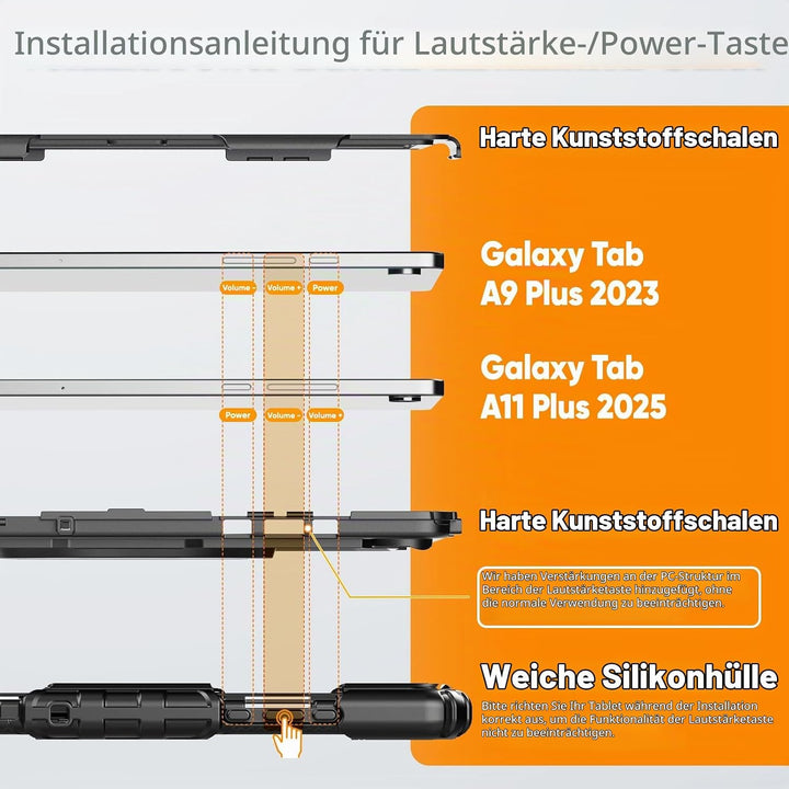 SEYMAC stock Hülle für Samsung Galaxy Tab A11+ Plus/A9+ Plus 11 Zoll 2025/2023, Stossfeste Hülle mit