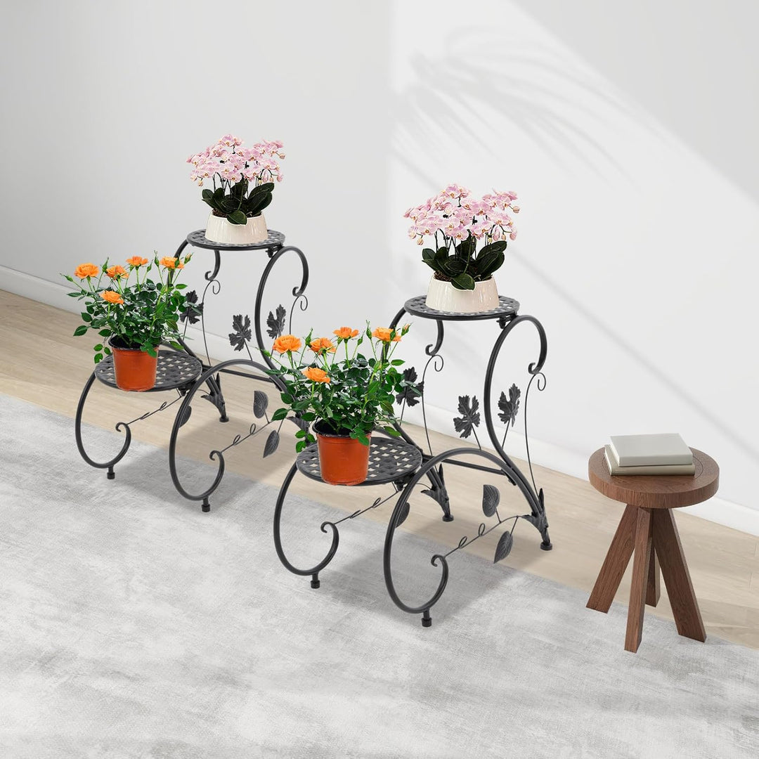 Pflanzenregal Gartenregal,Metall BlumenstäNder,2Er-Set Eisen PflanzenstäNder Vintage für Zimmerpflan