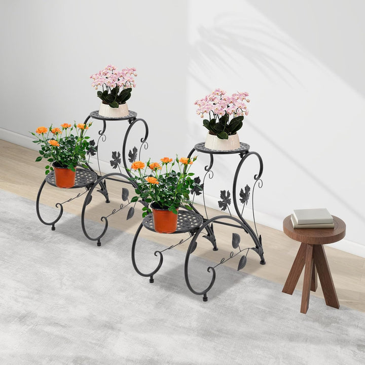 Pflanzenregal Gartenregal,Metall BlumenstäNder,2Er-Set Eisen PflanzenstäNder Vintage für Zimmerpflan