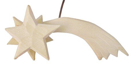 MaMeMi HANDGEFERTIGTER HOLZKOMET mit LED-Lampe – Beleuchteter Stern VON Bethlehem [ca. 13 cm, elektr