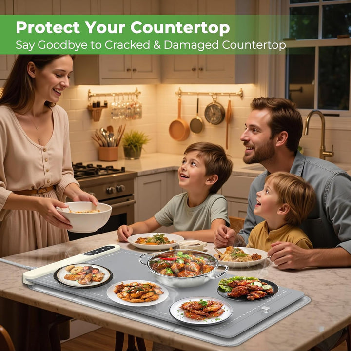 FYY Heat-Resistant Mat for Food Warming Mats - 23×15.4 inch Tables Protected, Up to 50% Temperature