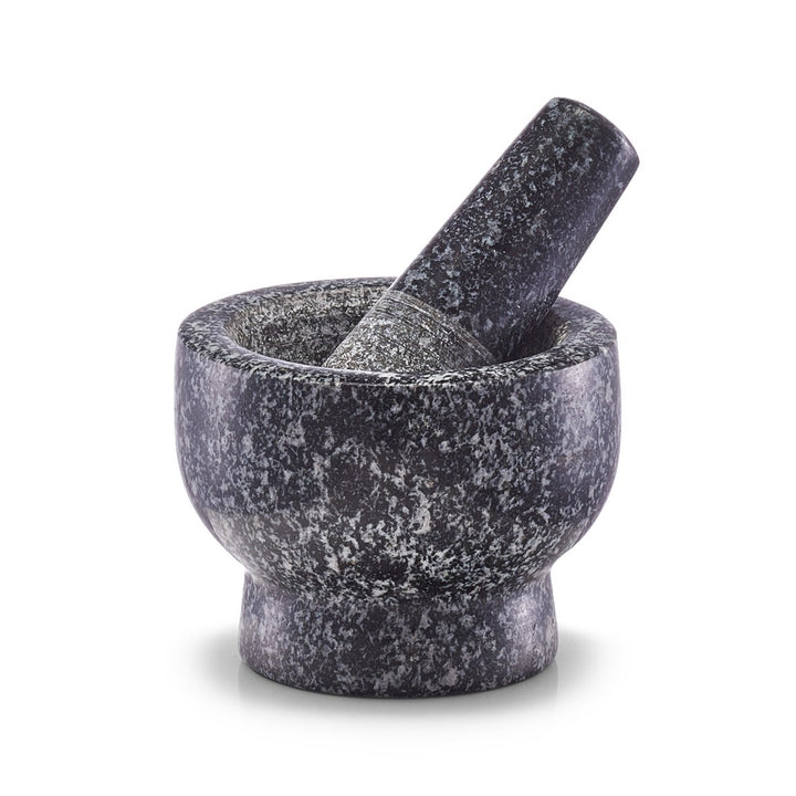 Zeller Mörser und Stössel-Set, Granit, anthrazit, ca. 9 x 9 x 6,5 cm 9 x 9 x 6,5 cm Anthrazit, 9 x 9