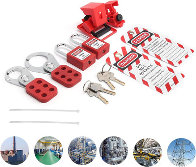 15Pcs Lockout Tagout Kit Sicherheits-Lockout-Vorhängeschlösser Loto Hasps Elektrische Sicherheit Too