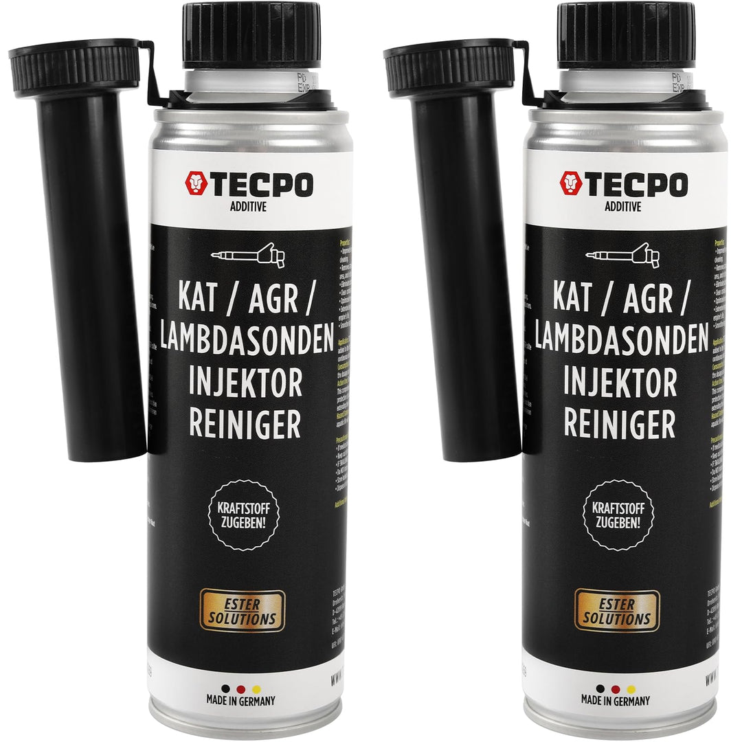 TECPO Benzinadditiv AGR Ventil Reiniger 2X 300ml Motorsystemreiniger Katalysator Lambdasonde Drossel