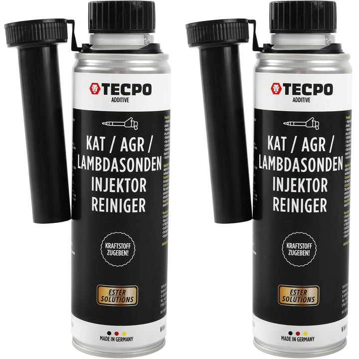 TECPO Benzinadditiv AGR Ventil Reiniger 2X 300ml Motorsystemreiniger Katalysator Lambdasonde Drossel