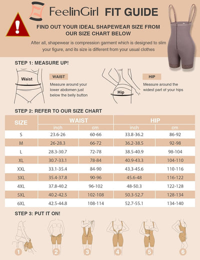 FeelinGirl Miederhose Stark Formend Hohe Taille Shaping Hose Bauchweg für Damen Fajas mit Abnehmbare