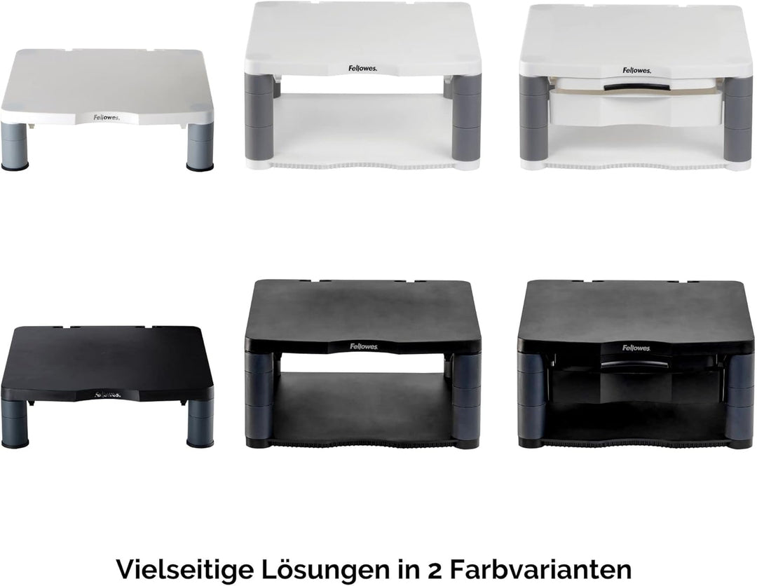 Fellowes Monitorständer Premium Plus, höhenverstellbar in 5 Stufen, ergonomisch, sehr stabil für Mon