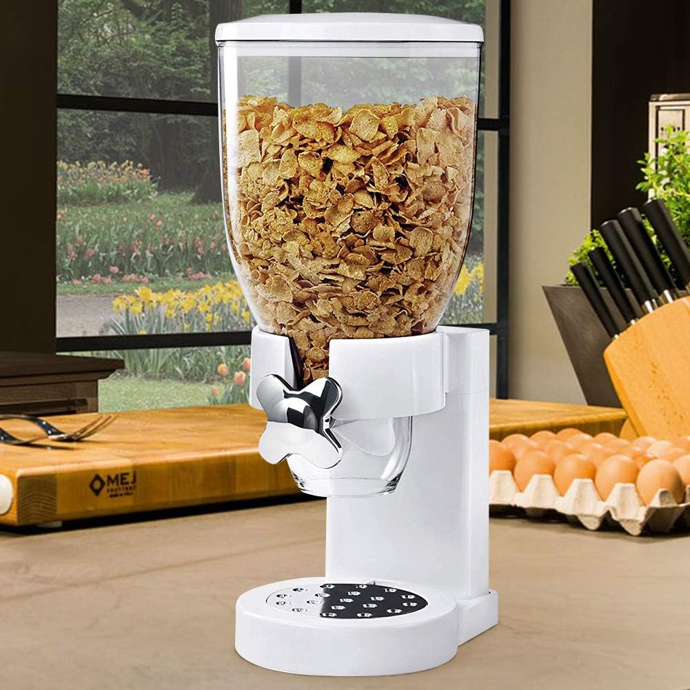 BAKAJI Spender für Getreide/Pasta/Süssigkeiten/trockene Früchte mit Rollen, Behälter 500 g und Dosie