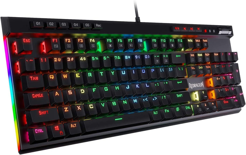 Redragon K580 VATA RGB LED Braune Schalter Mechanische Gaming Tastatur, US Layout mit Hintergrundbel