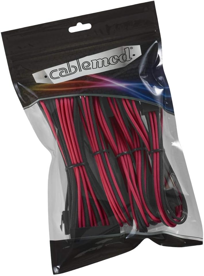 CableMod Classic ModMesh Cable Extension Kit (8+8 Serie, Schwarz/Rot) Série 8+8 Schwarz/Rot, Série 8