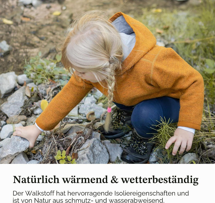 Ehrenkind® Walkjacke | Jacke für Kind aus Natur Schurwolle mit Reissverschluss | Walk Jacke für Baby