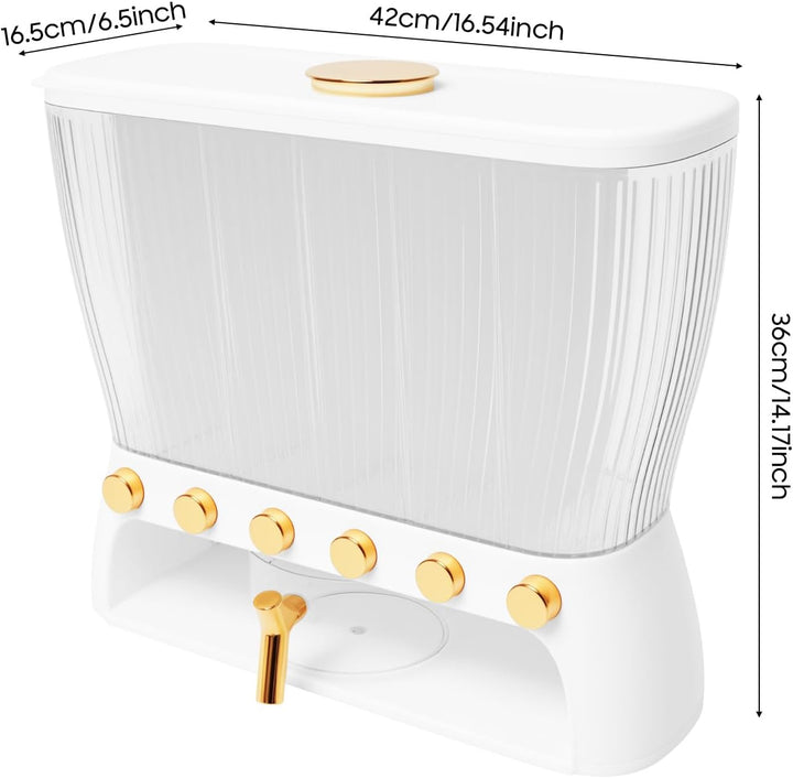 6 Gitter Müslispender CerealienspenderMüsli Getreidespender mit Deckel Reisspende Küche Trockenfutte