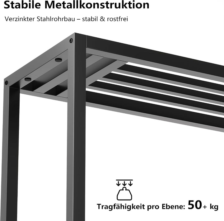Pflanzenständer Indoor Outdoor,3 Etagen Metall Blumenstände Schwarz Rostfest Blumenhocker,Pflanzenre