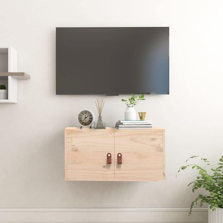 WIFESE 60x30x30 cm Wandschrank TV Schrank mit 2 Türen Hängeschrank Bücherregal Schweberegal Lagersch