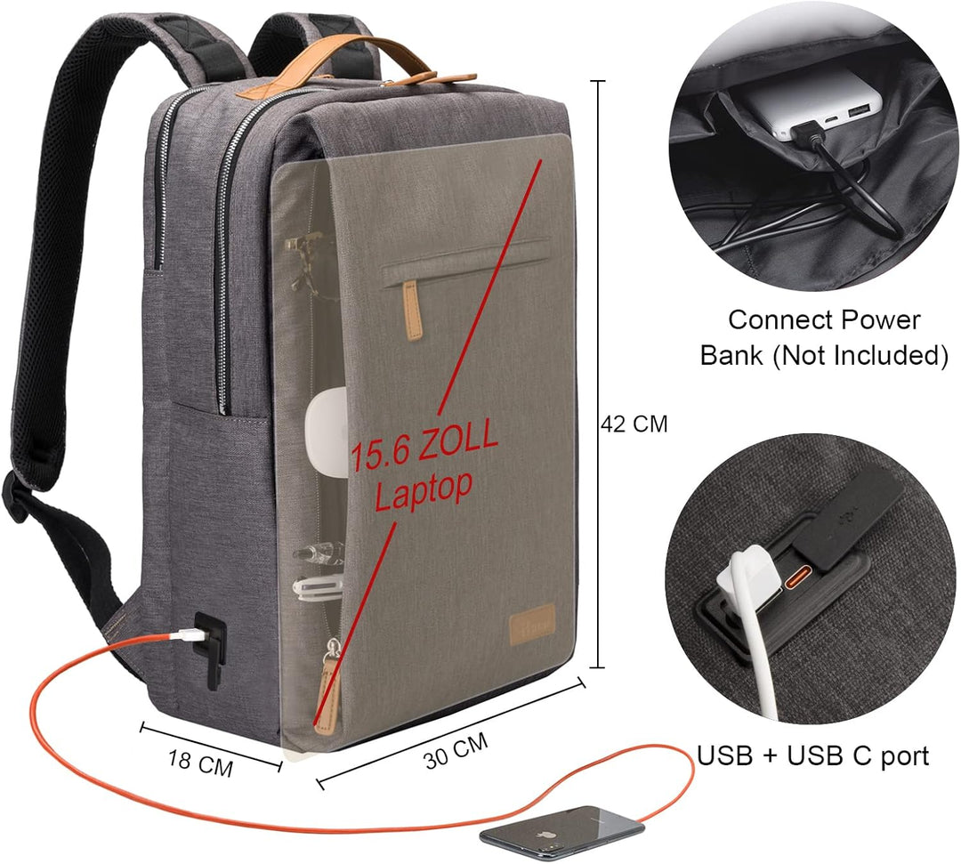 Hp hope Laptop Rucksack Business Rucksack Damen, Rucksäcke Herren 15,6 Zoll Laptop, 22L Handgepäck R