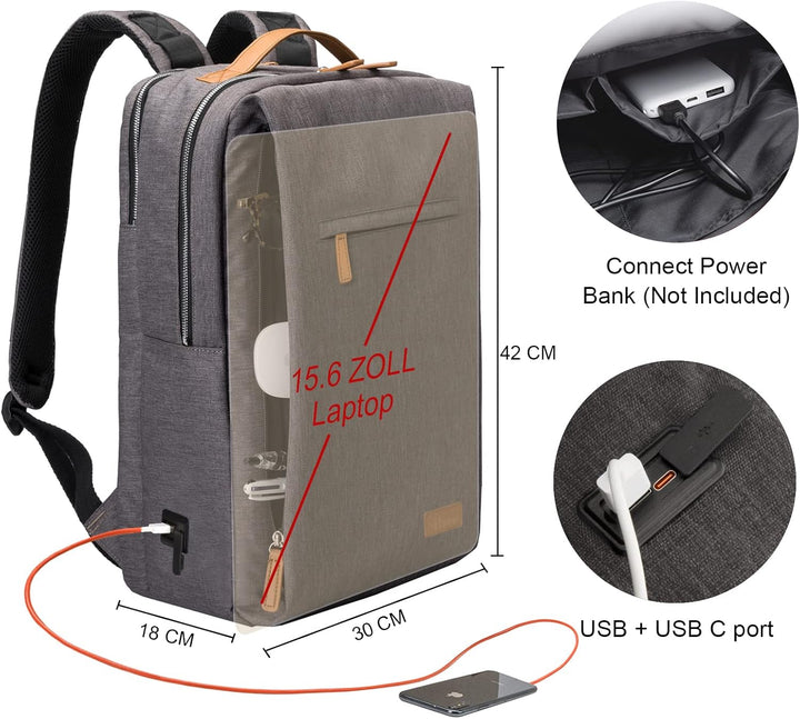 Hp hope Laptop Rucksack Business Rucksack Damen, Rucksäcke Herren 15,6 Zoll Laptop, 22L Handgepäck R