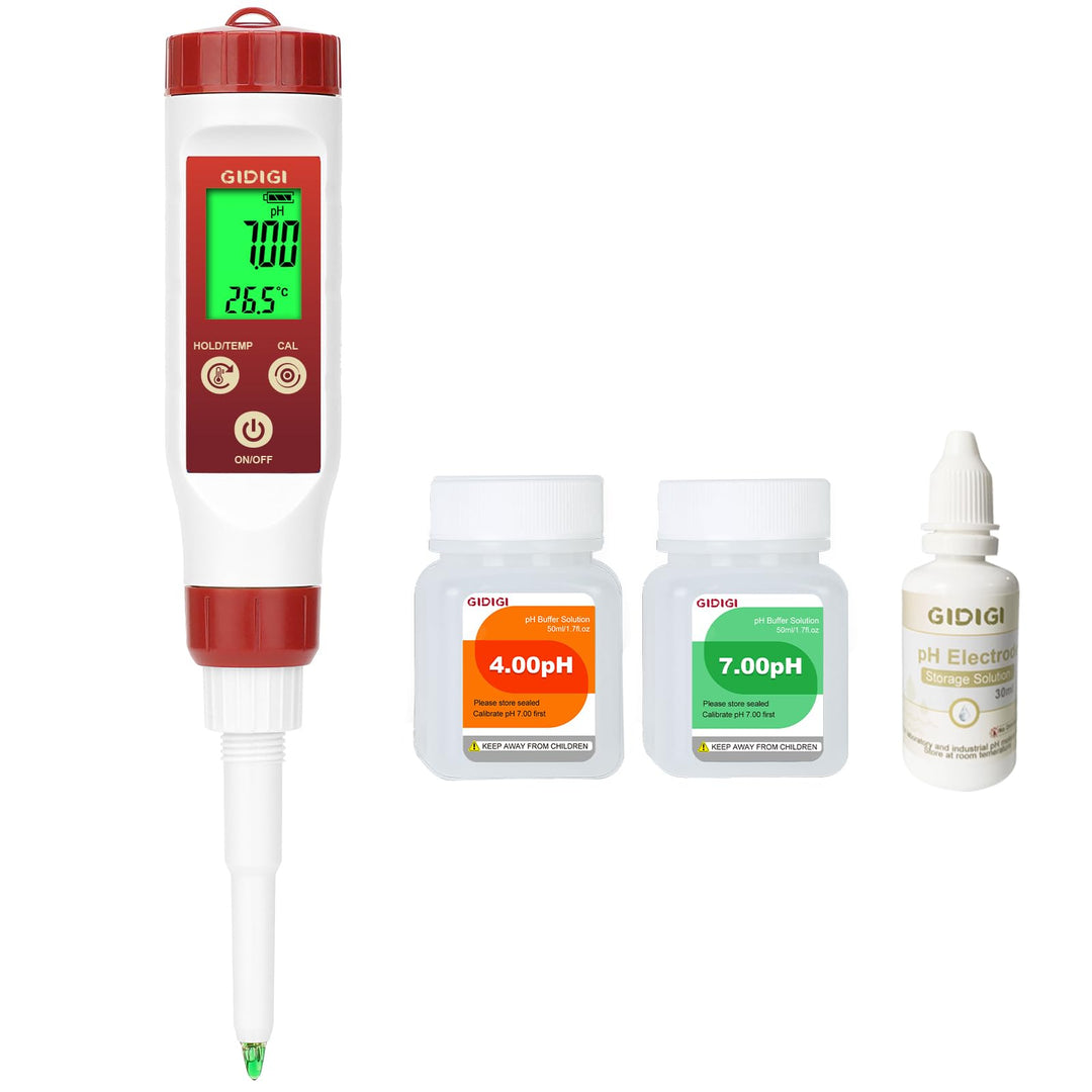 pH Messgerät für Lebensmittel,GIDIGI Digitaler pH-Tester für Lebensmittel, Präzise pH Testkits für K