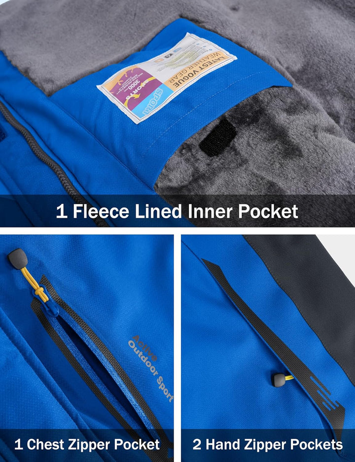 MAGCOMSEN Winterjacke Herren Warm Gefüttert Skijacke Wasserdicht Regenjacke Snowboardjacke Outdoor F