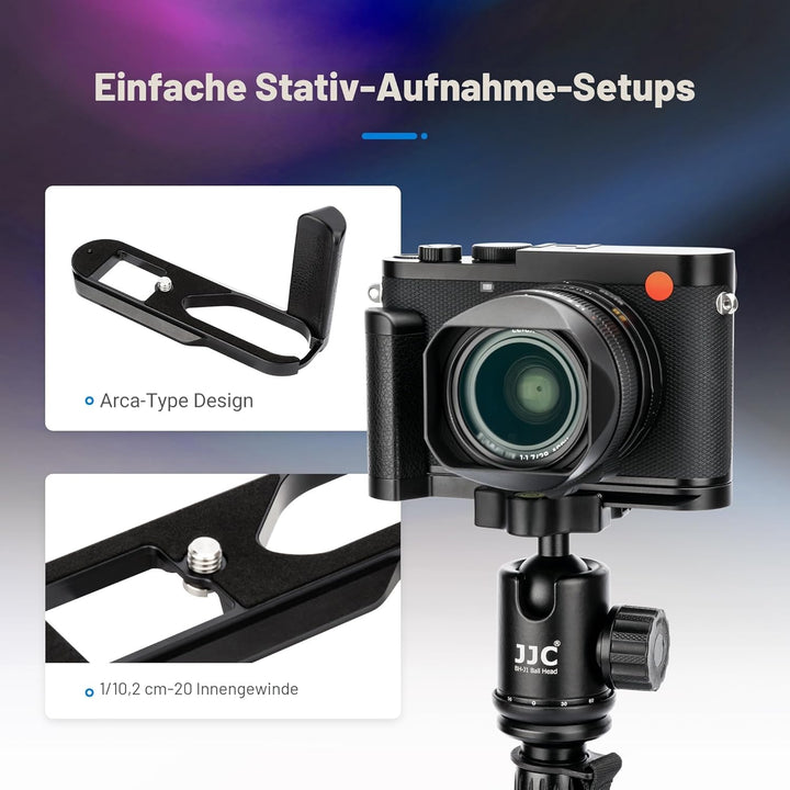 JJC Q3 Metall-Handgriff Schnellwechselplatte L Halterung Halter für Leica Q3 Digitalkamera