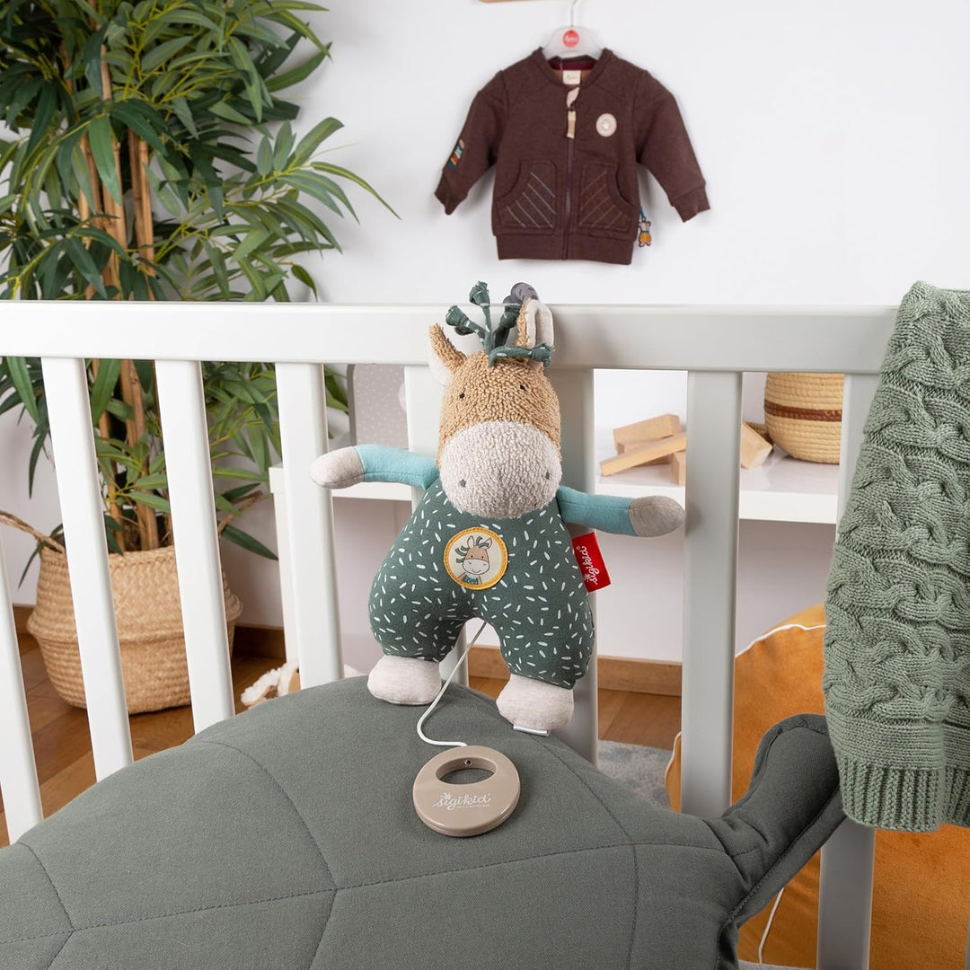 SIGIKID 39826 Spieluhr Pony Wiwi Wiah, yellow für Mädchen und Jungen von 0 bis 36 Monaten Grün/Beige
