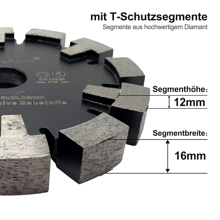 GVHAKG Diamant Frässcheibe/Räumscheibe130mm，Diamant Fräser für Estrich，Asphalt， Abrasive Böden，Premi