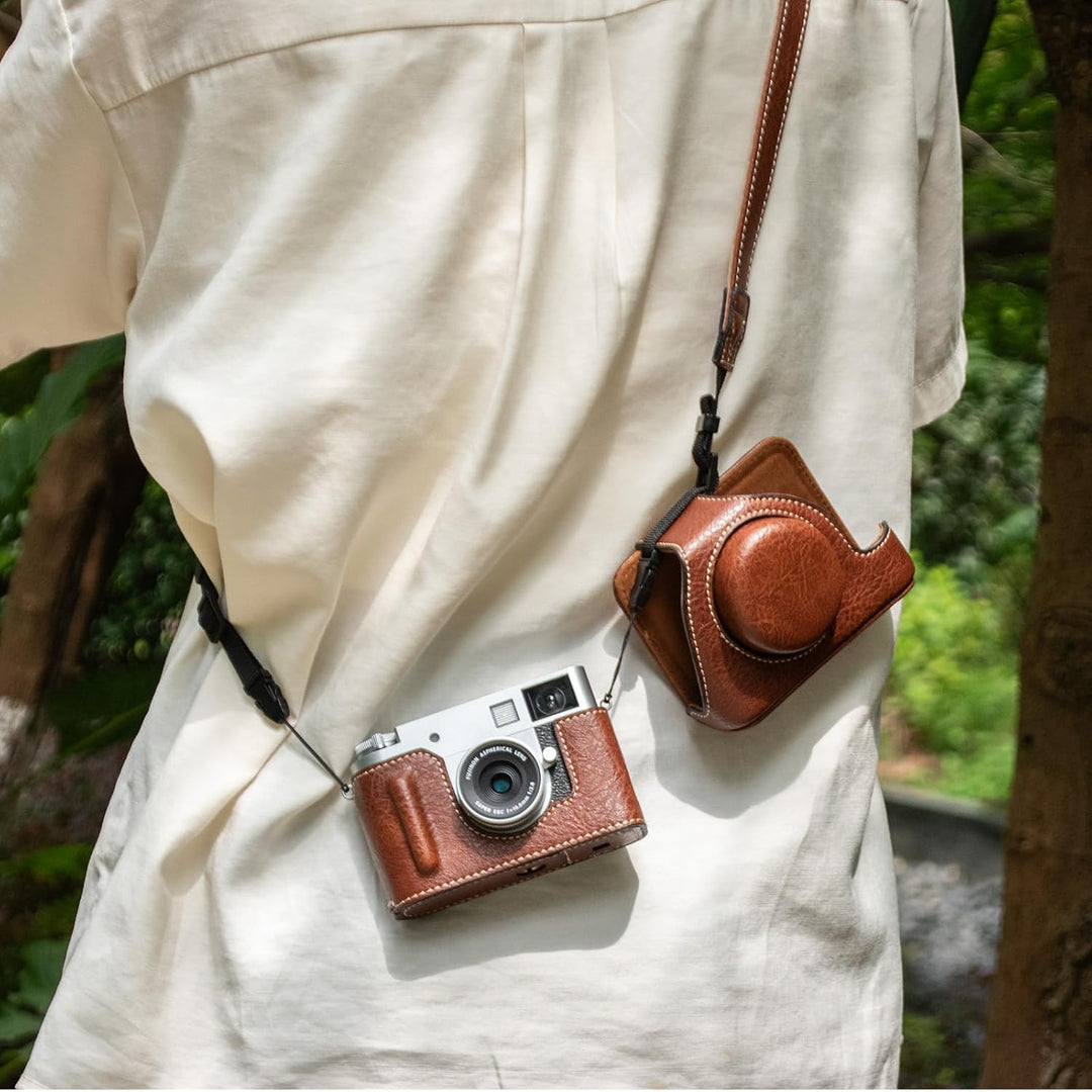Rieibi x-half Case PU Leder Kameratasche für Fujifilm X Half Mirrorless Kamera Schutzhülle mit Verst