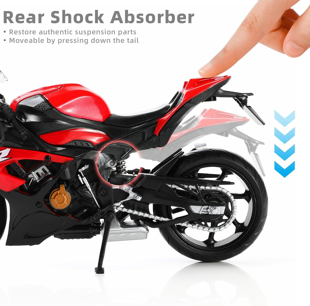 Risopen 1/12 BWM S1000RR Motorrad Modell Spielzeug Mini Legierung Metall Diecast Motorrad Modell Wei