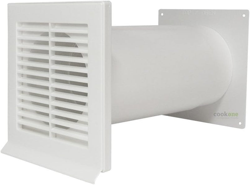 EASYTEC® Kunststoff-Mauerkasten Ø 100 mm mit Teleskoprohr und Rückstauklappe | DN100 | MK100W (weiss