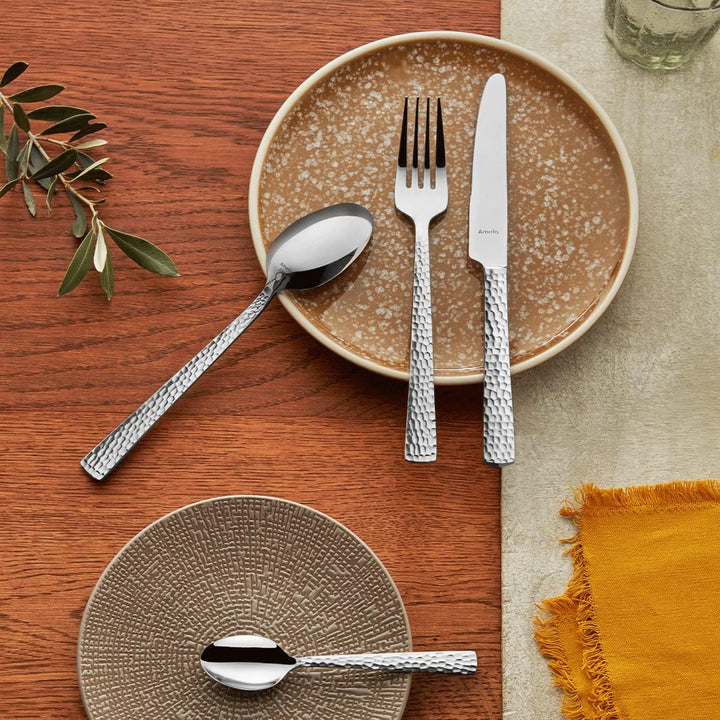 Amefa FELICITY Besteckset 30-teilig Edelstahl, Hochwertiges Besteck Set, Gehämmert, Essbesteck im Ha