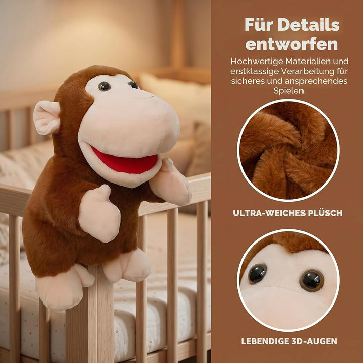 2026 Tierhandpuppen für Kinder,Kleinkind enthält Wolf,Tiger,Löwe,AFFE und bewegliche offene Münder,p