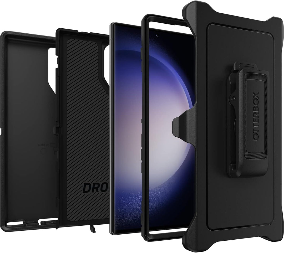 OtterBox Defender Series Schutzhülle für Galaxy S23 Ultra, Schwarz Defender Serie Schwarz, Defender
