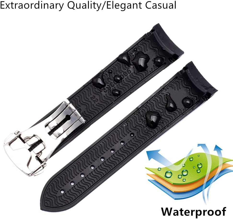 FOUUA Uhrenarmband für Omega Silikon Gummi Uhrenarmbänder 20mm 22mm Sanft Wasserdicht Sport Ersatz F