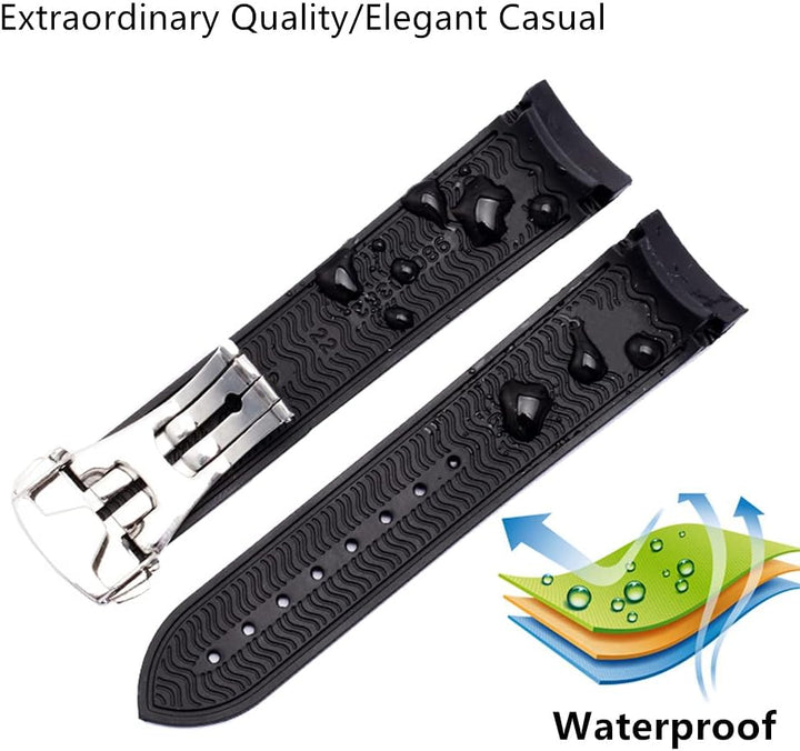 FOUUA Uhrenarmband für Omega Silikon Gummi Uhrenarmbänder 20mm 22mm Sanft Wasserdicht Sport Ersatz F
