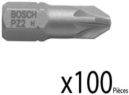 Bosch Professional Bit Extra-Hart für Pozidriv-Kreuzschlitzschrauben (PZ2, Länge: 25 mm, 100 Stück)