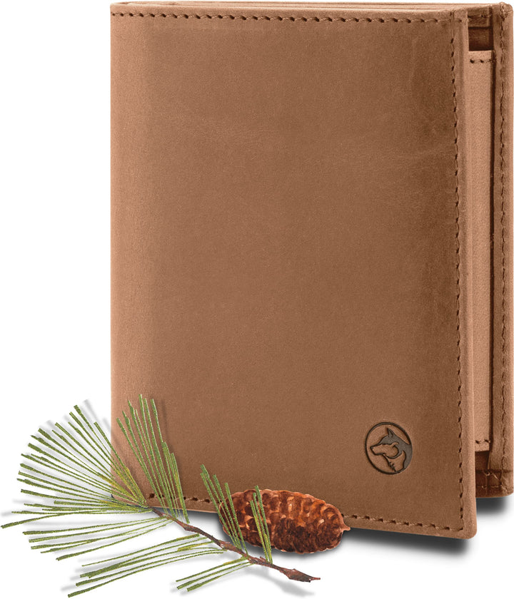 Geldbörse Herren Damen Leder Klein Münzfach RFID Hochformat 'Svåla' – Mini Portemonnaie, Slim-Wallet