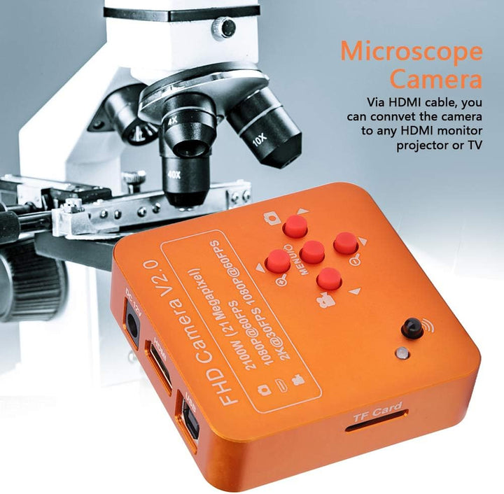 Mikroskop Kamera, Industrie Mikroskop Kamera Set 21MP HDMI USB TF C-Mount 2K 1080P HD Videokamera 22