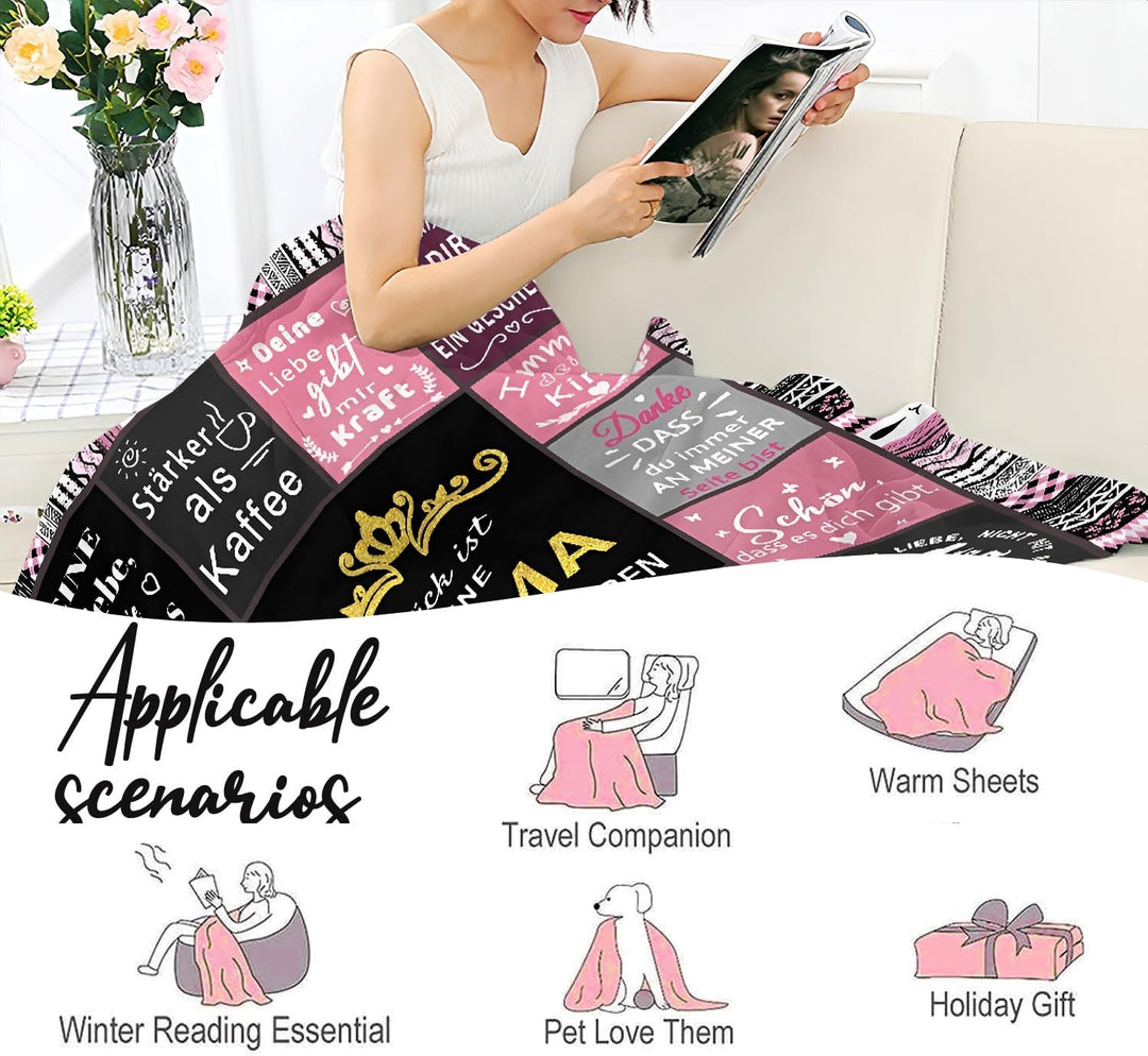 Muttertagsgeschenk - Kuscheldecke Geschenke für Mama - Beste Mama der Welt Flanell Decke - Geburtsta