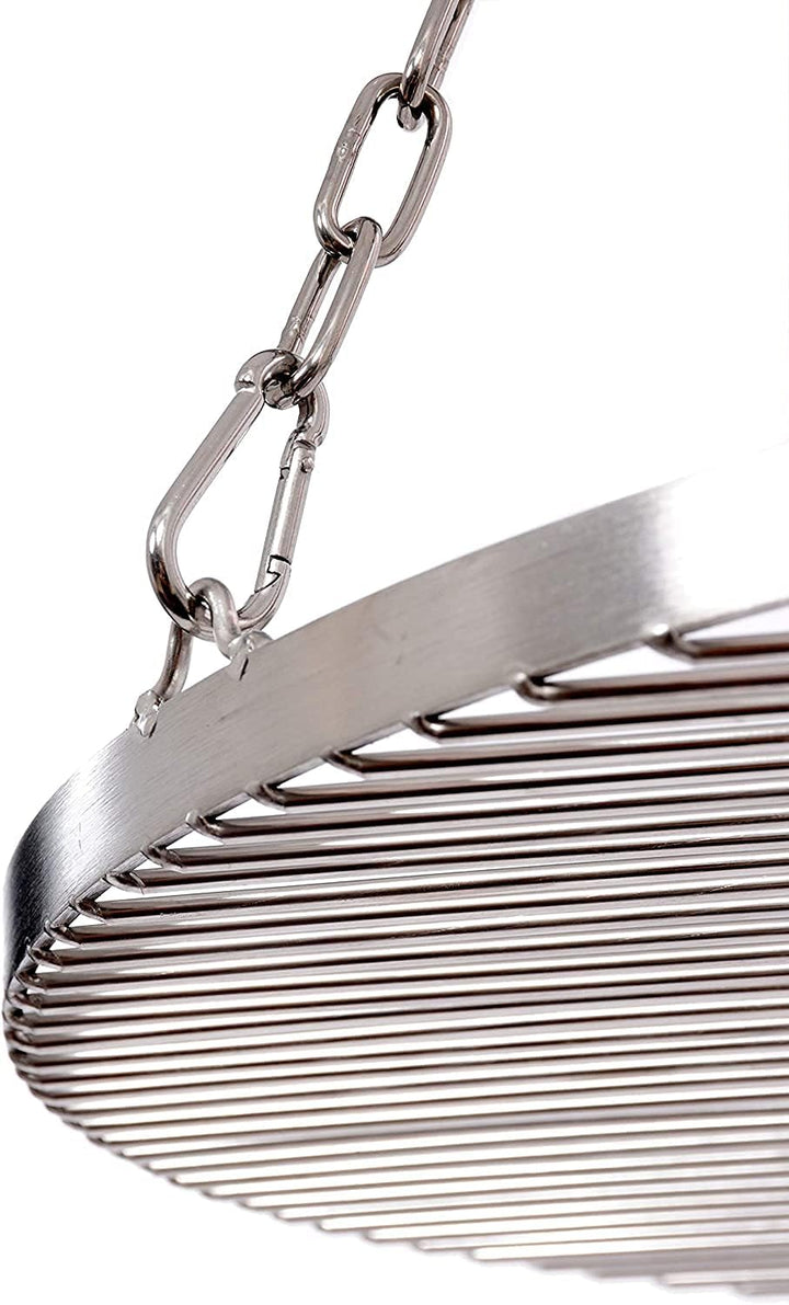Grillrost Ø 70 cm mit Kette Edelstahl 6 mm Grillstabdicke/Stababstand 10 mm für Schwenkgrill BBQ Dre