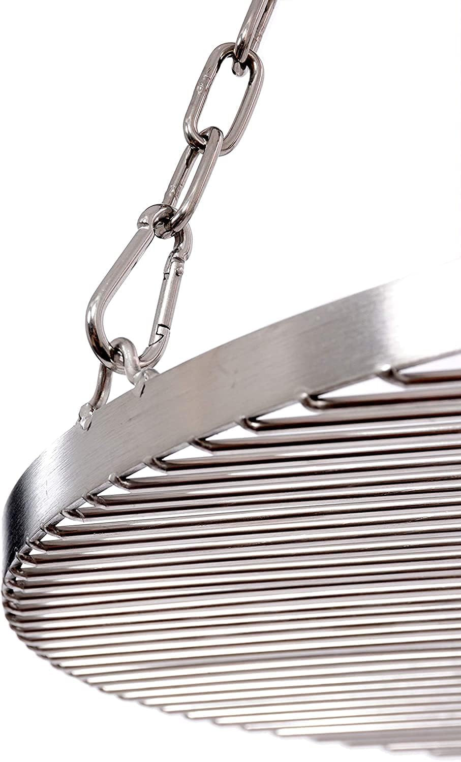 Grillrost Ø 80 cm mit Kette Edelstahl 6 mm Grillstabdicke/Stababstand 10 mm für Schwenkgrill BBQ Dre
