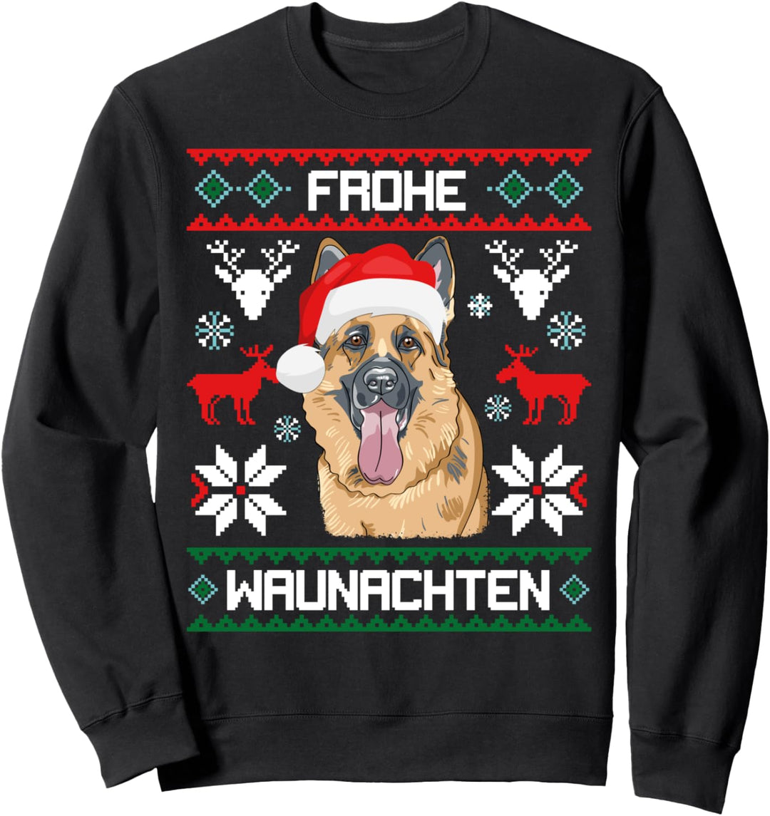 Deutscher Schäferhund Frohe Waunachten Weihnachten Hund Sweatshirt