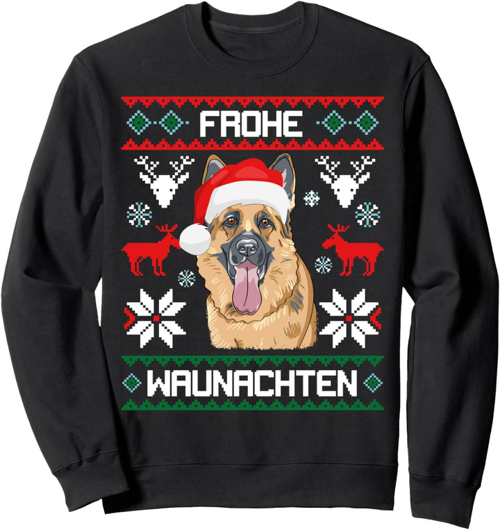 Deutscher Schäferhund Frohe Waunachten Weihnachten Hund Sweatshirt