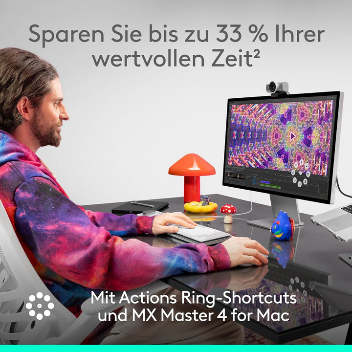 Logitech MX Master 4 for Mac, ergonomische Bluetooth-Maus mit fortschrittlichem haptischem Feedback,