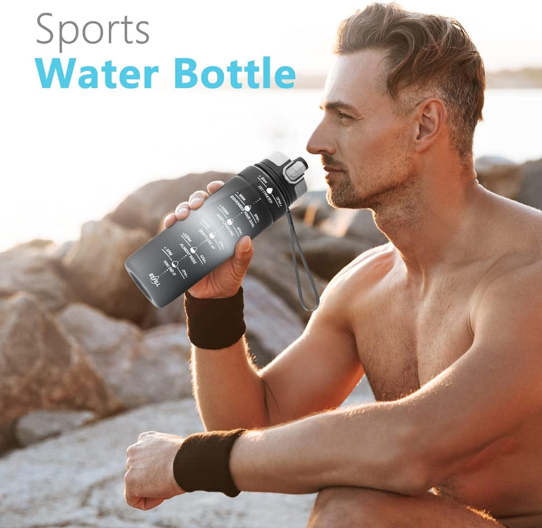 Niggeey Sport Trinkflasche 500ml, 700ml, 1L, 1,5L Trinkflasche Kinder Auslaufsicher, BPA-frei Tritan