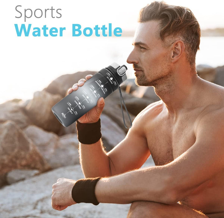 Niggeey Sport Trinkflasche 500ml, 700ml, 1L, 1,5L Trinkflasche Kinder Auslaufsicher, BPA-frei Tritan