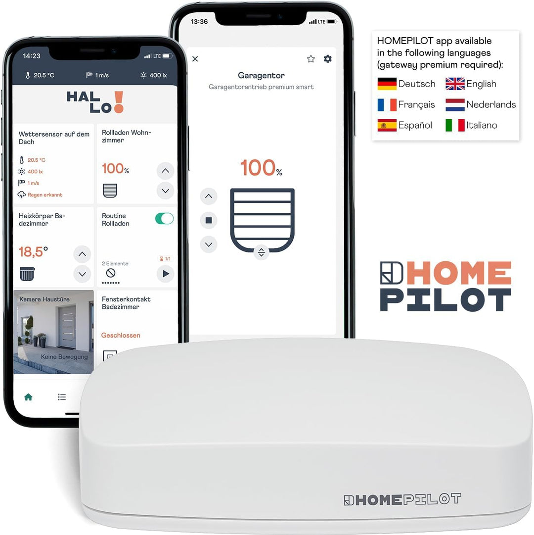 HOMEPILOT - Garagentorantrieb premium smart | Komfortable Steuerung vom Garagentor, direkt aus der A
