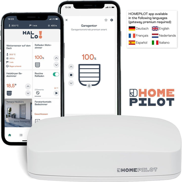 HOMEPILOT - Garagentorantrieb premium smart | Komfortable Steuerung vom Garagentor, direkt aus der A