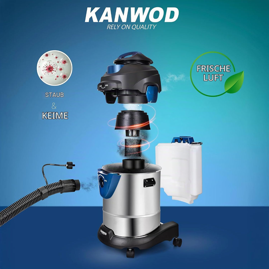 Kanwod Superwash Teppichbodenreiniger Waschsauger Universal Nass &amp; Trockensauger | 1400W | Waschdüse